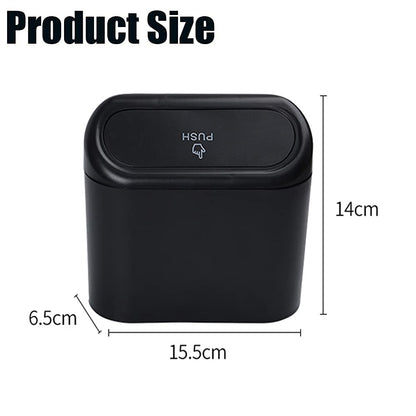 Car Trash Can, Mini Trunk Push Hanging Portable Car Trash Can with 2 Automatic Hooks and Disposable Trash Bags, Suitable for Car, Home, Office